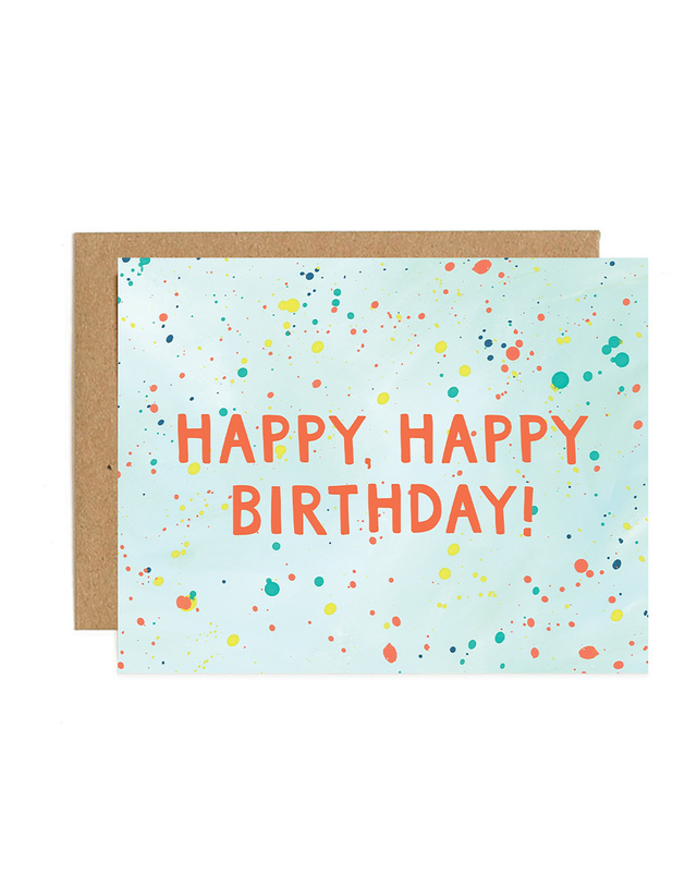 Rainbow Speckle Birthday Greeting Card, 1 of 1