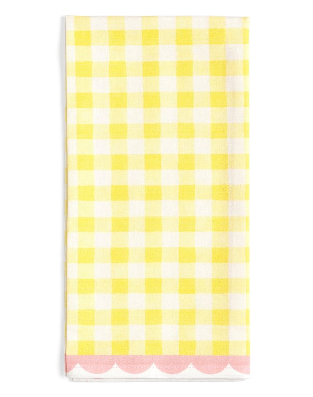 Yellow Gingham Scalloped Tea Towel, 1 of 11