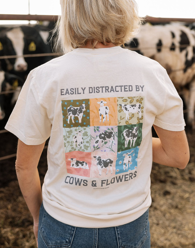 Cows & Flowers Tee - Ivory, 1 of 4
