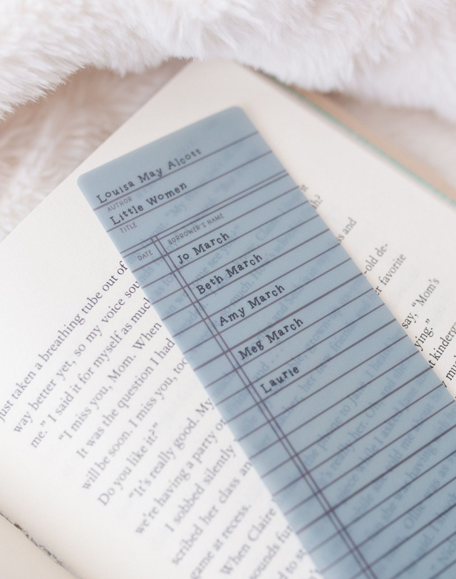 Little Women Library Check Out Transparent Bookmark, 3 of 4