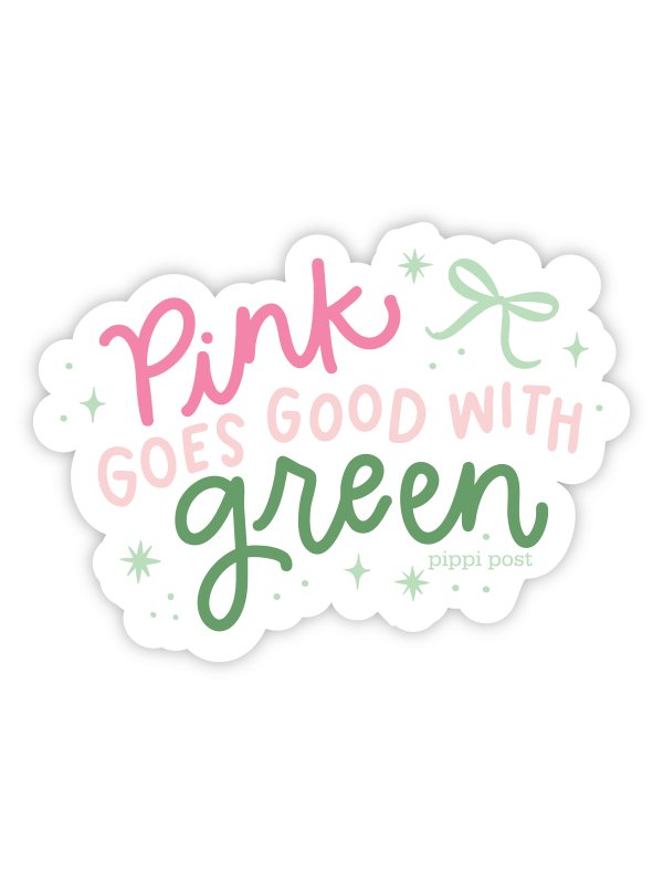Pink Goes Good With Green Decal Sticker, 3 of 3