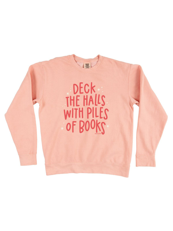 Deck The Halls With Piles of Books Christmas Sweatshirt - Peachy, 4 of 4