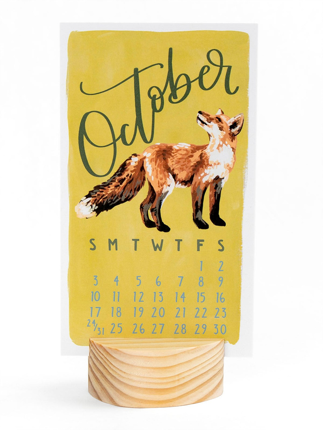 National Park Animals 2027 Mini Desk Calendar + Wooden Block, 4 of 10