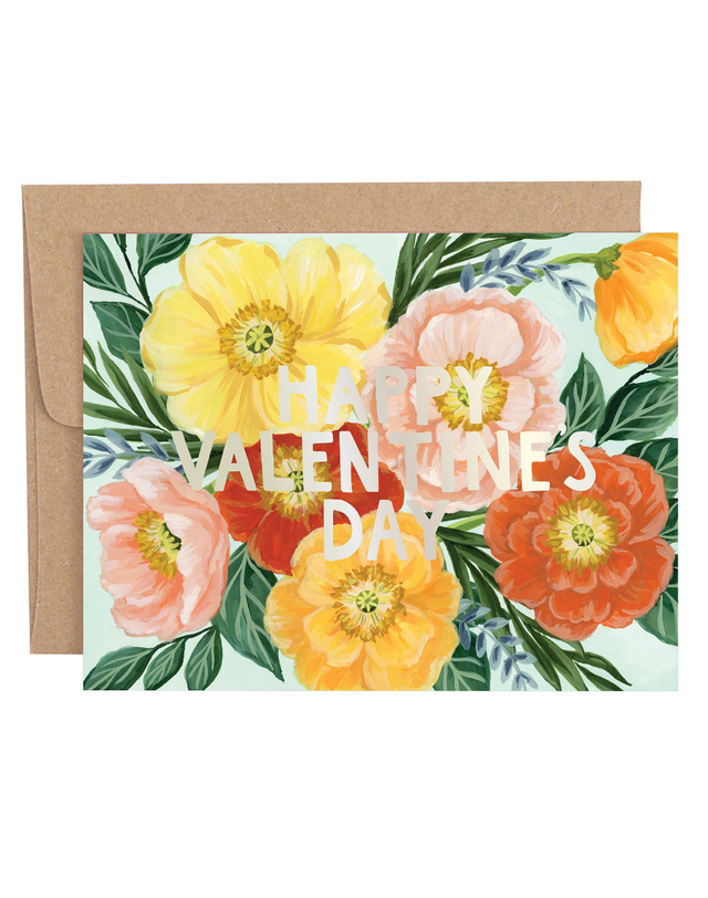 Valentine's Day Poppies Greeting Card, 1 of 1