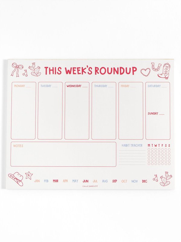 This Week's Roundup 8.5×11" Western Weekly Planner Notepad, 1 of 2