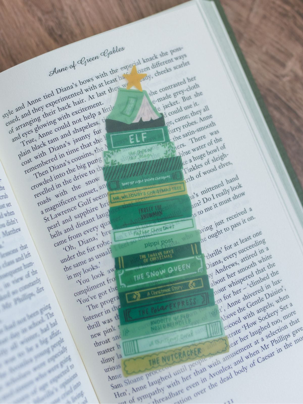 Classic Christmas Book Stack Transparent Bookmark, 1 of 2