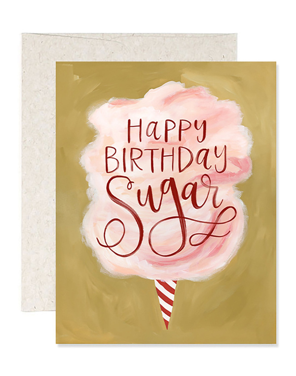 Cotton Candy Birthday Greeting Card, 1 of 1