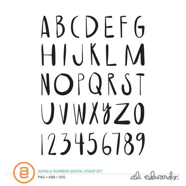 Storytelling Basics Alpha & Numbers Digital Stamp Set, 1 of 1