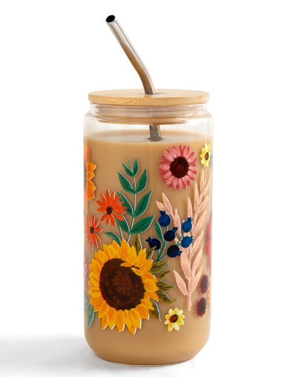 Sunflowers Glass Can, 1 of 5