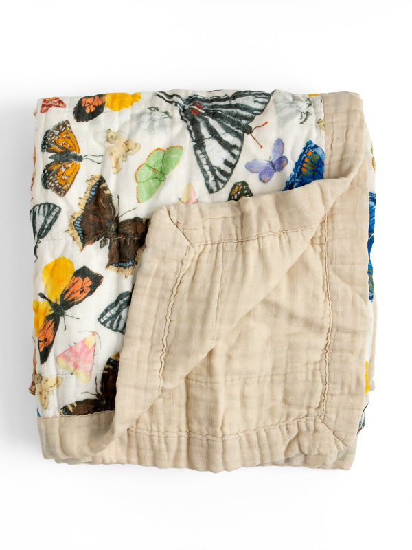Flutter Friends Butterfly Reversible Baby Quilt, 1 of 2