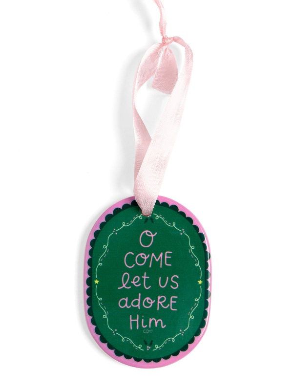 O Come Let Us Adore Him Christmas Ornament, 2 of 2