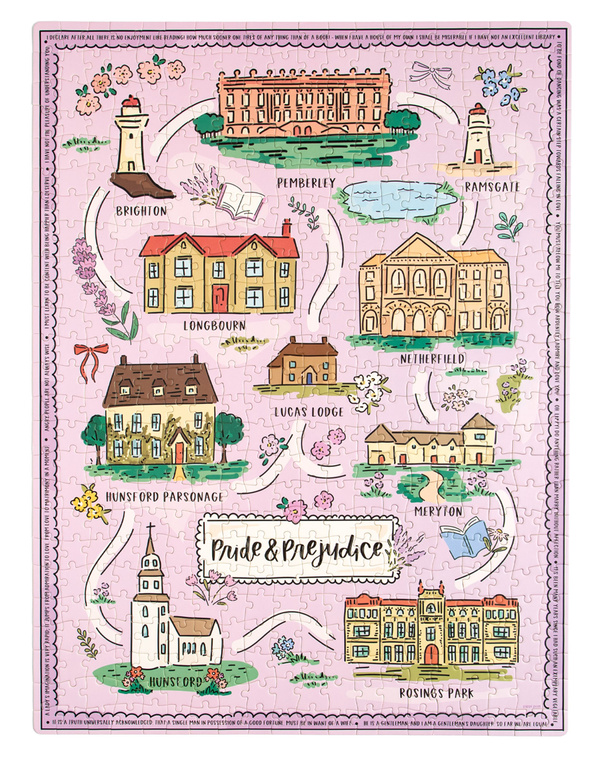 Pride & Prejudice Map - 500 Piece Jigsaw Puzzle, 7 of 8