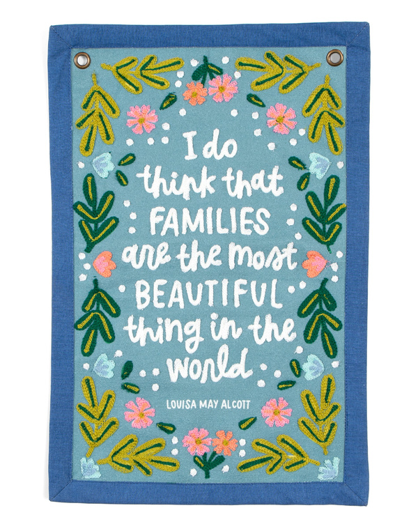 Families Little Women Embroidered Canvas Banner, 3 of 4