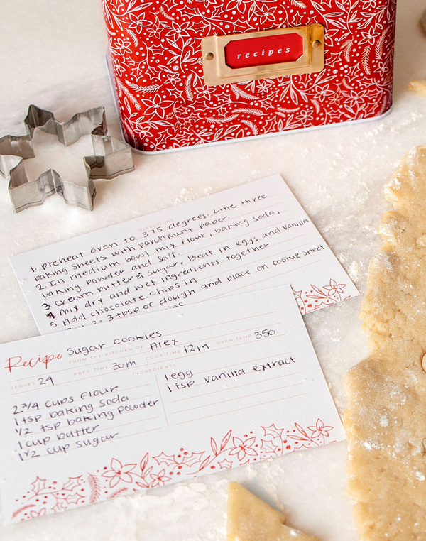 Holiday Floral Recipe Cards - Set of 50, 3 of 3
