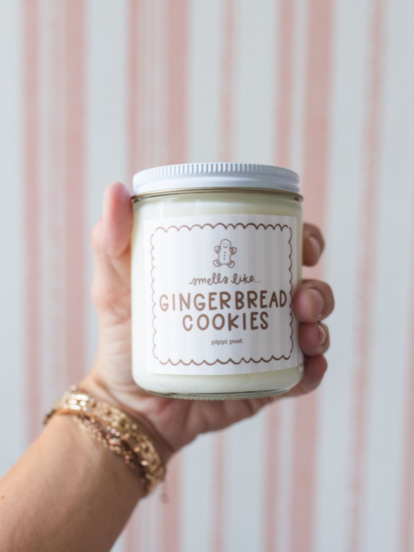 Gingerbread Cookies Christmas Scented Soy Hand-Poured Candle, 1 of 2