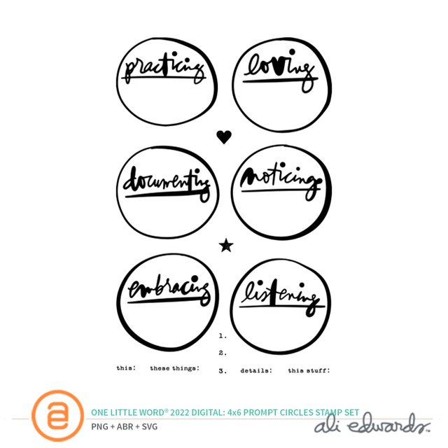One Little Word® 2022 Prompt Circles Digital Stamp Set, 1 of 1