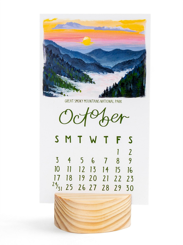 National Parks 2027 Mini Desk Calendar + Wooden Block, 4 of 8