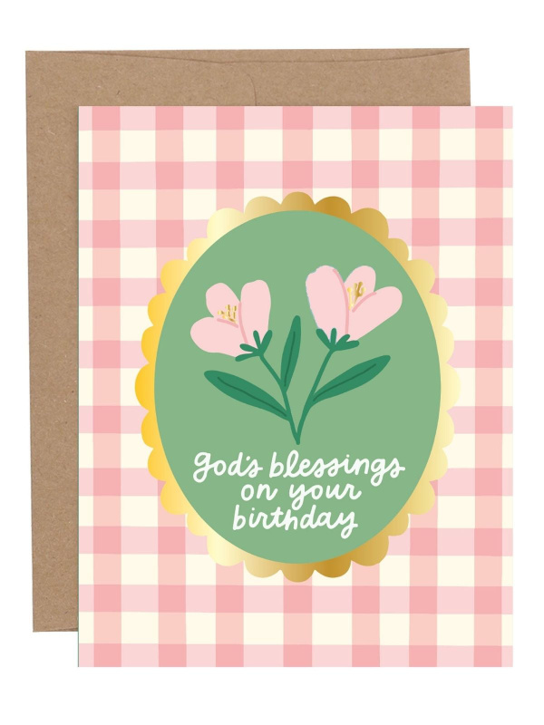 God's Blessings Flower Birthday Greeting Card, 1 of 1