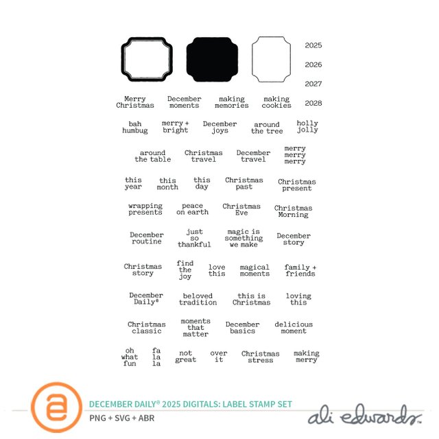 December Daily® 2025 Digital 4×6 Label Maker Stamp Set, 1 of 1