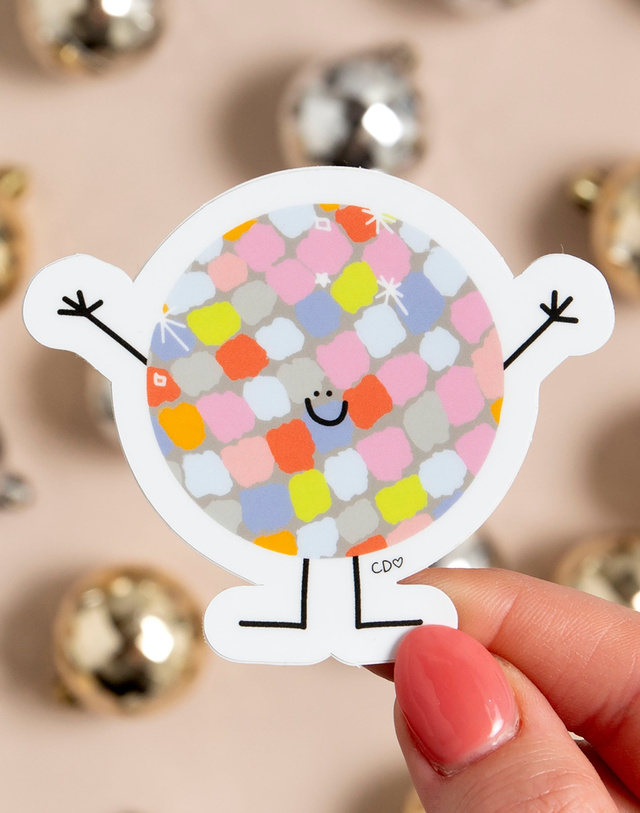 Smiley Disco Ball Decal Sticker, 1 of 3