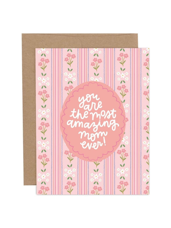 Most Amazing Mom Ever Floral Mother's Day Greeting Card, 1 of 1