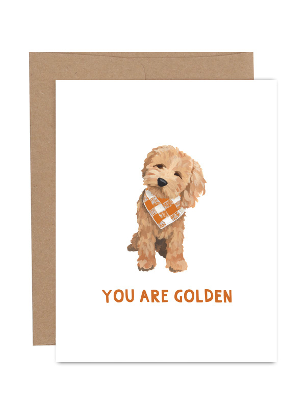 You Are Golden Dog Love + Friendship Greeting Card, 1 of 1