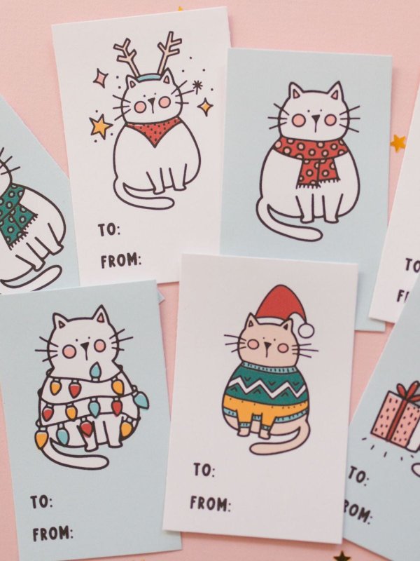 Digital Cat Gift Tags, 1 of 2
