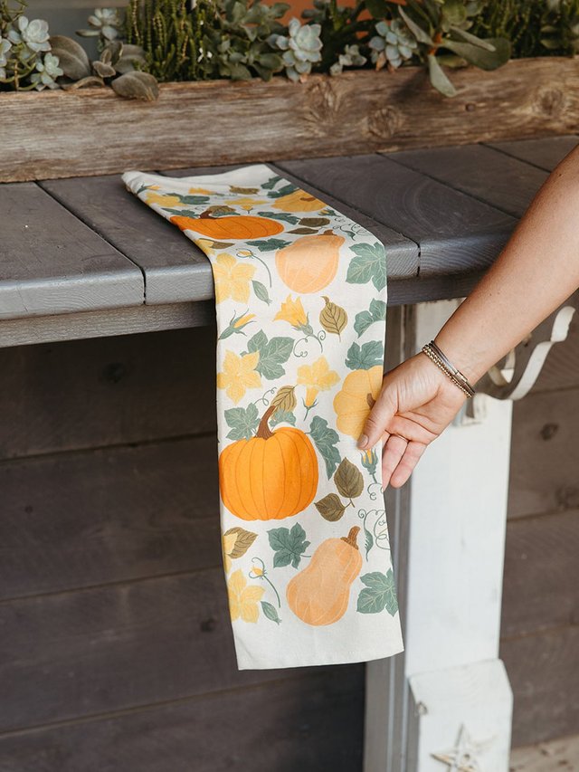 Pumpkin Patch Fall Tea Towel, 3 of 6