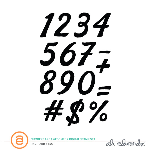 Numbers Are Awesome #17 Digital Stamp Set, 1 of 1