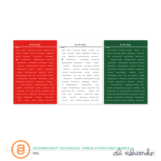 December Daily® 2023 Digital Phrase Sticker Sheet Bundle, 1 of 1