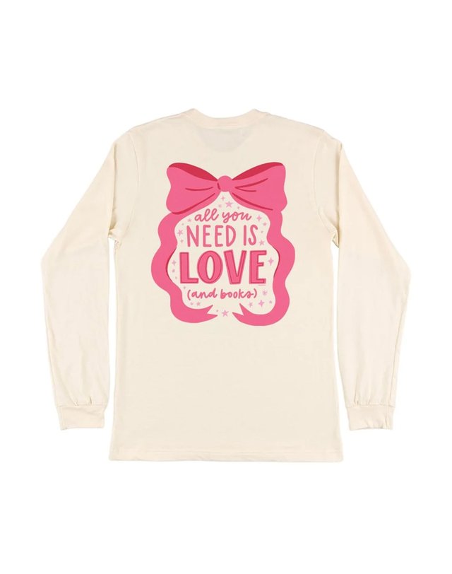All You Need Is Love And Books Long-Sleeve Tee - Natural, 5 of 5