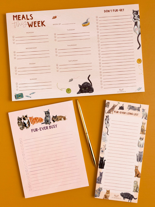 Meals This Week Cats 8×12 Menu Market Notepad, 3 of 3