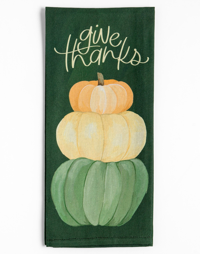 Give Thanks Pumpkins Kitchen Towel, 3 of 3