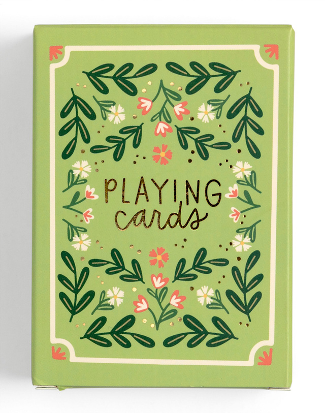 Green Floral Deck of Playing Cards, 6 of 7