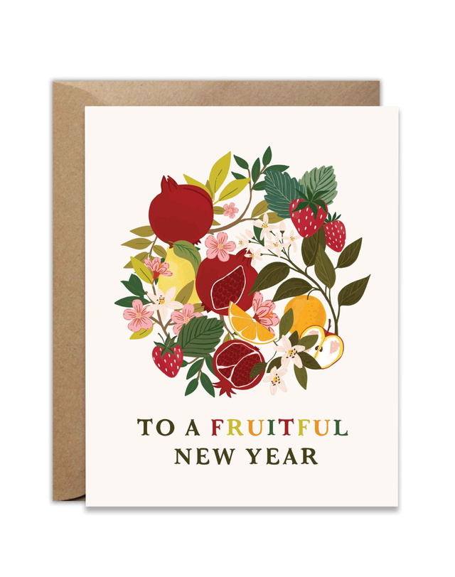 Fruitful New Year Fruit Garden Greeting Card, 1 of 1