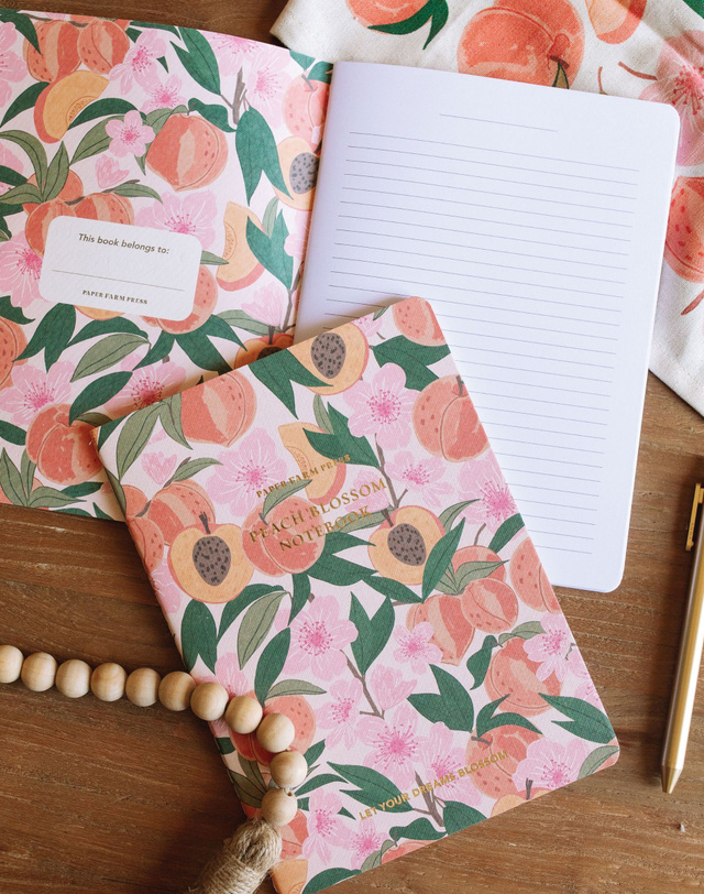 Let Your Dreams Blossom Peach Blossom Stitched Notebook, 2 of 3