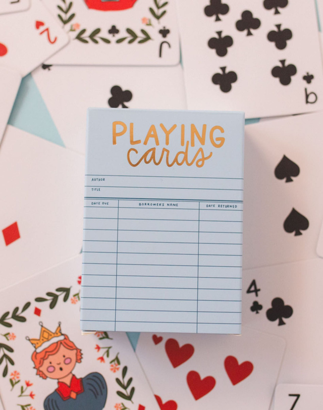 Sky Blue Library Card Deck Of Playing Cards, 4 of 8