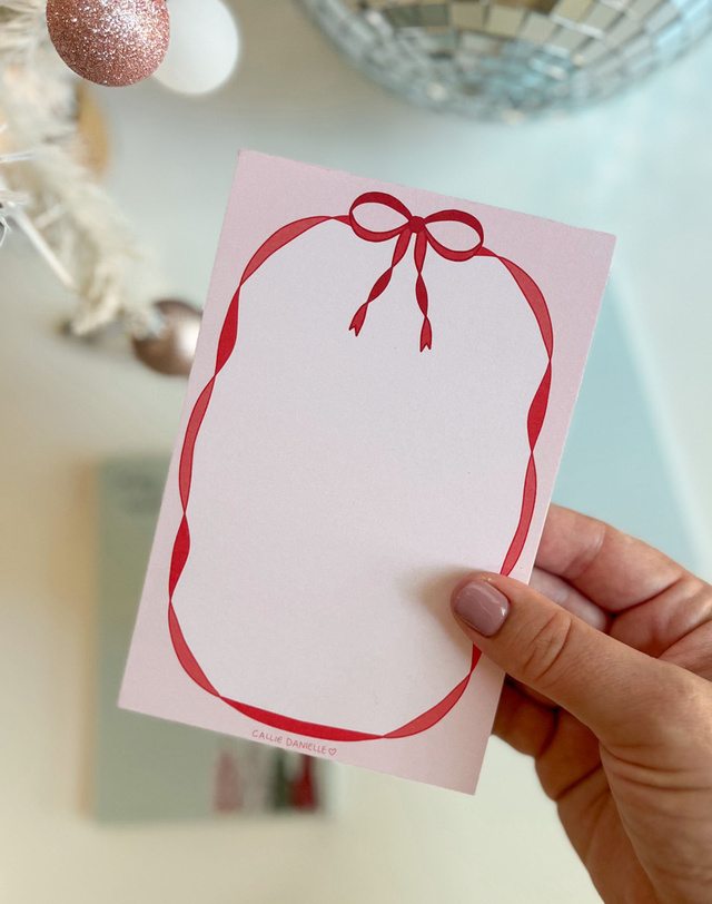 Red Coquette Bow 4×6 Notepad, 3 of 4