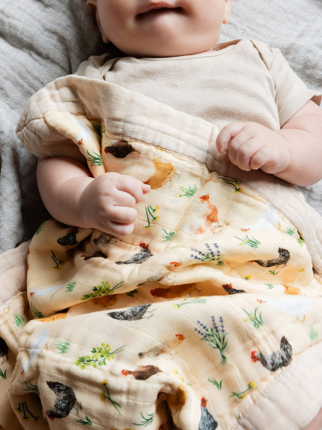 Chicken Meadows Baby Lovey Muslin Blanket, 2 of 7