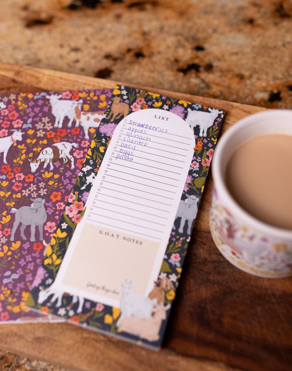 Goat Folk Floral 4×8.5 Market List Notepad, 3 of 7