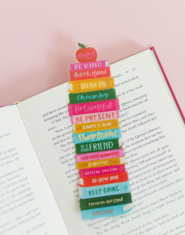 Affirmations Book Stack Transparent Bookmark, 1 of 4