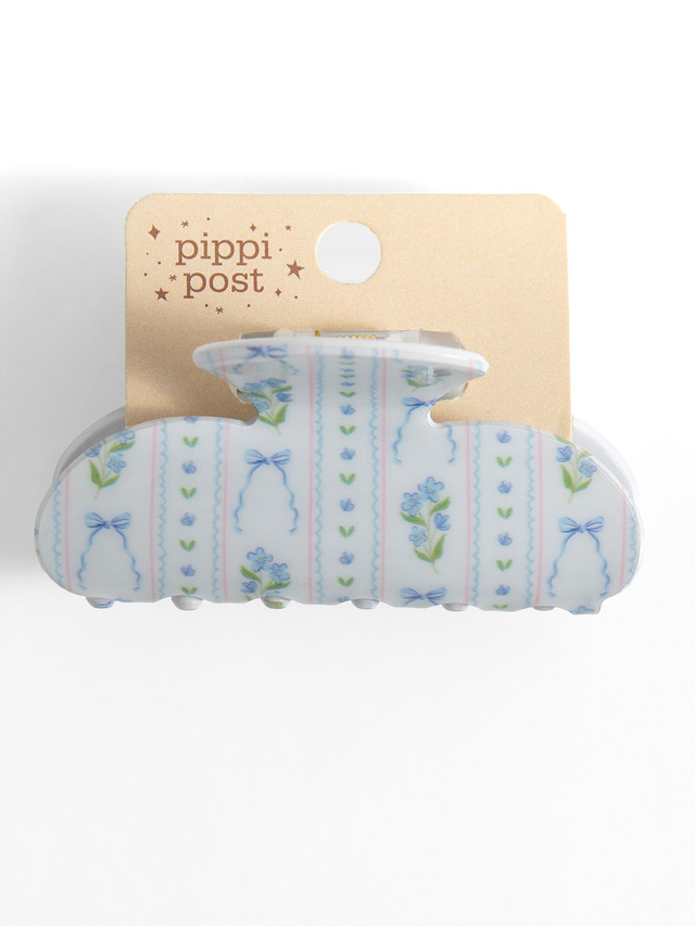 Blue Floral & Coqeutte Bows Claw Hair Clip, 3 of 5