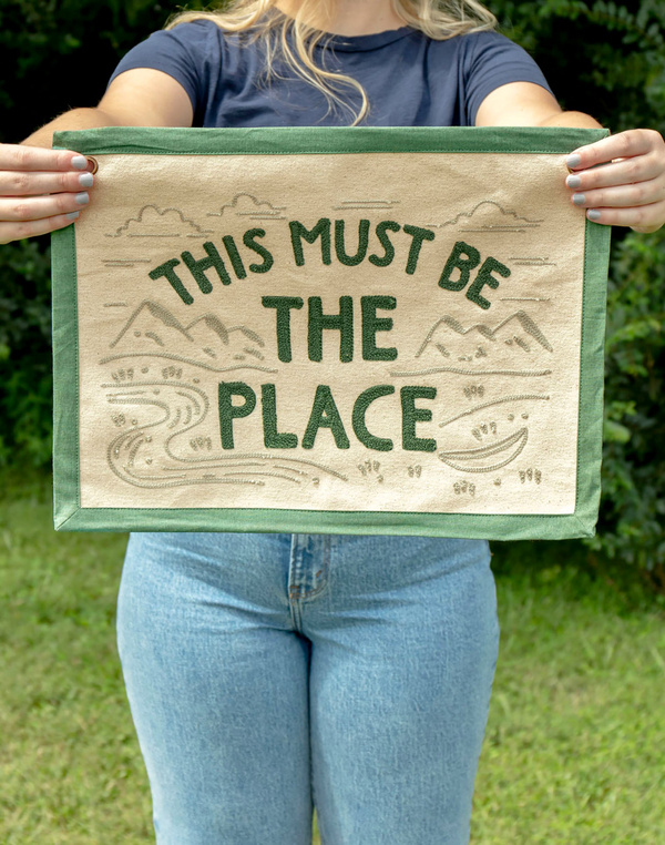The Place Embroidered Canvas Banner, 1 of 4