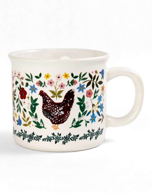 Chickens Folk Floral Mug, 4 of 5