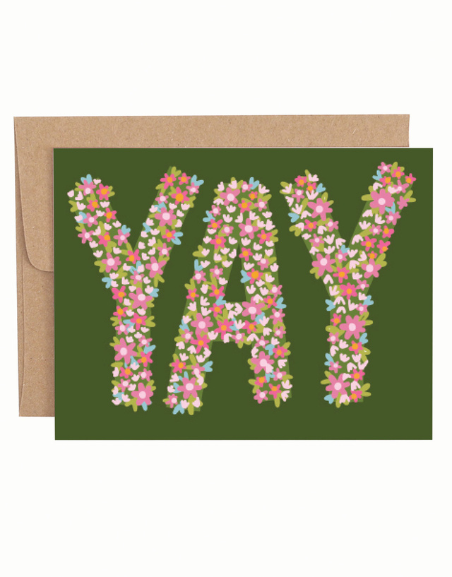 Yay Floral Greeting Card, 1 of 1