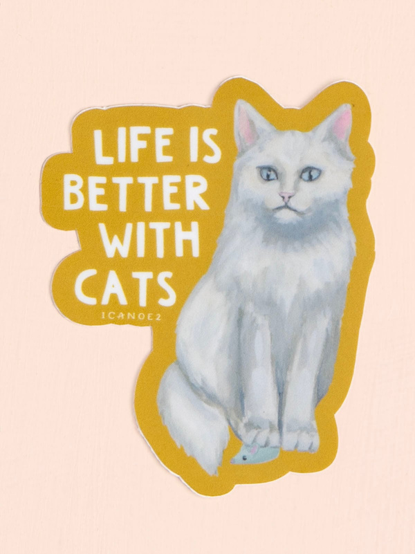 Life Is Better With Cats Decal Sticker, 1 of 3