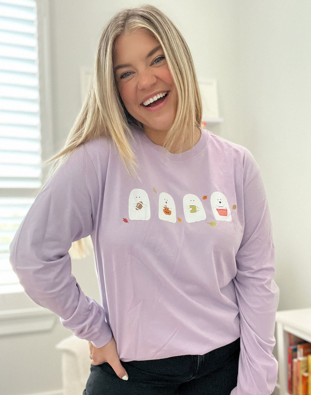 Ghosts Day Out - Callie Long-Sleeve Tee - Lilac, 1 of 4