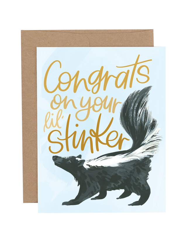 Little Stinker Baby Greeting Card, 1 of 1