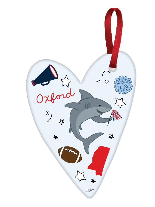 Oxford Football Game Day Ceramic Christmas Ornament, 1 of 2