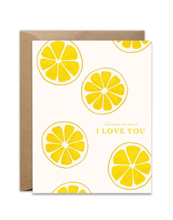Sweet Or Sour I Love You Lemon Greeting Card, 1 of 1